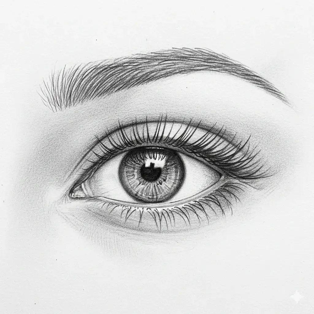 Monolid eye shape - smooth eyelid without visible crease